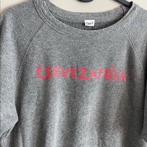 Clare V Sweater Top (graphic says Cold Beer)